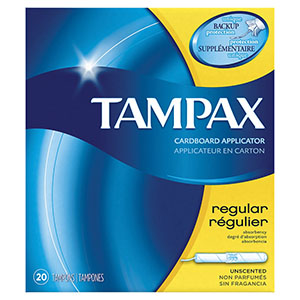 Tampon Tampax® Regular Absorbency Cardboard Appl .. .  .  